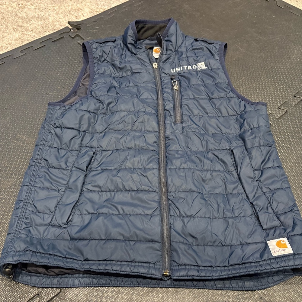 Carhartt Gilliam Puffer Vest Navy Blue Men's Regular Size M United 103709 *READ